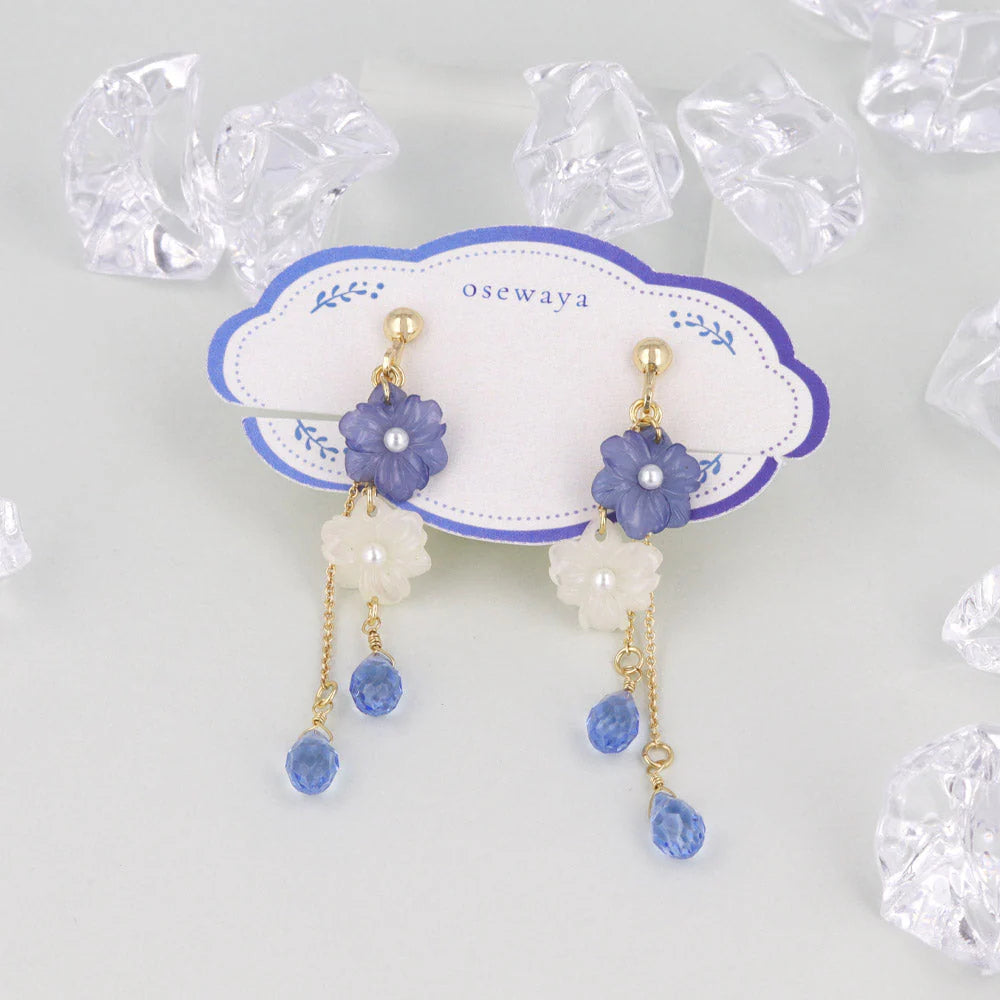 Mini Nemophila Layered Drop Clip Ons