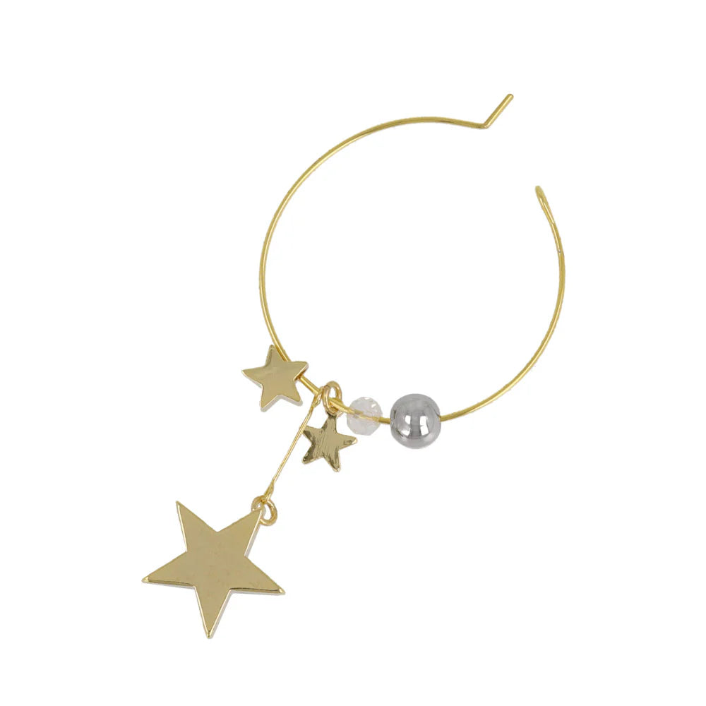 Space - Starry Beaded Hoop Earrings