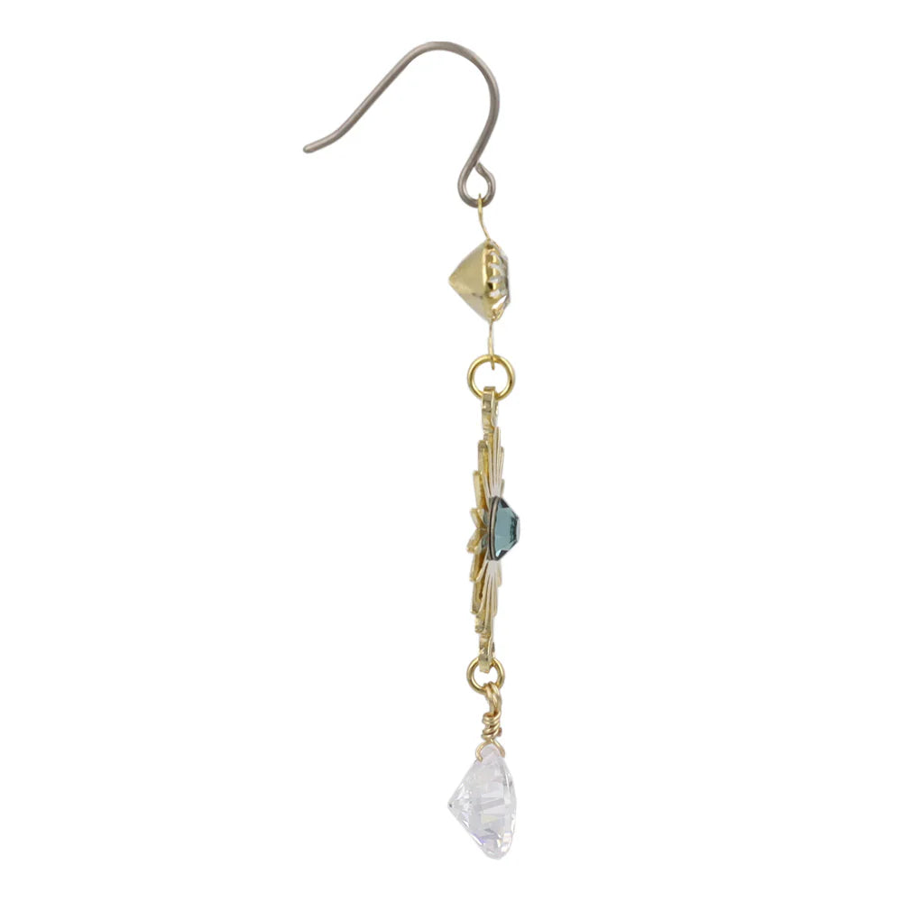 Sun and Moon Mismatched Drop Earrings