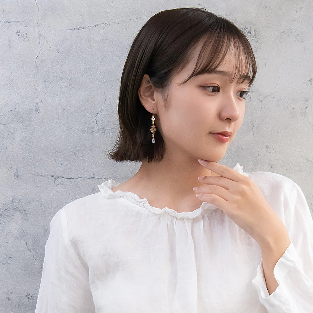 Sun and Moon Mismatched Drop Earrings