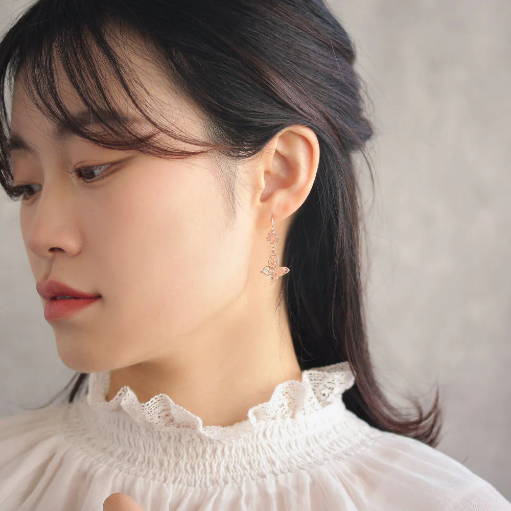 Sakura Filigree Butterfly Earrings