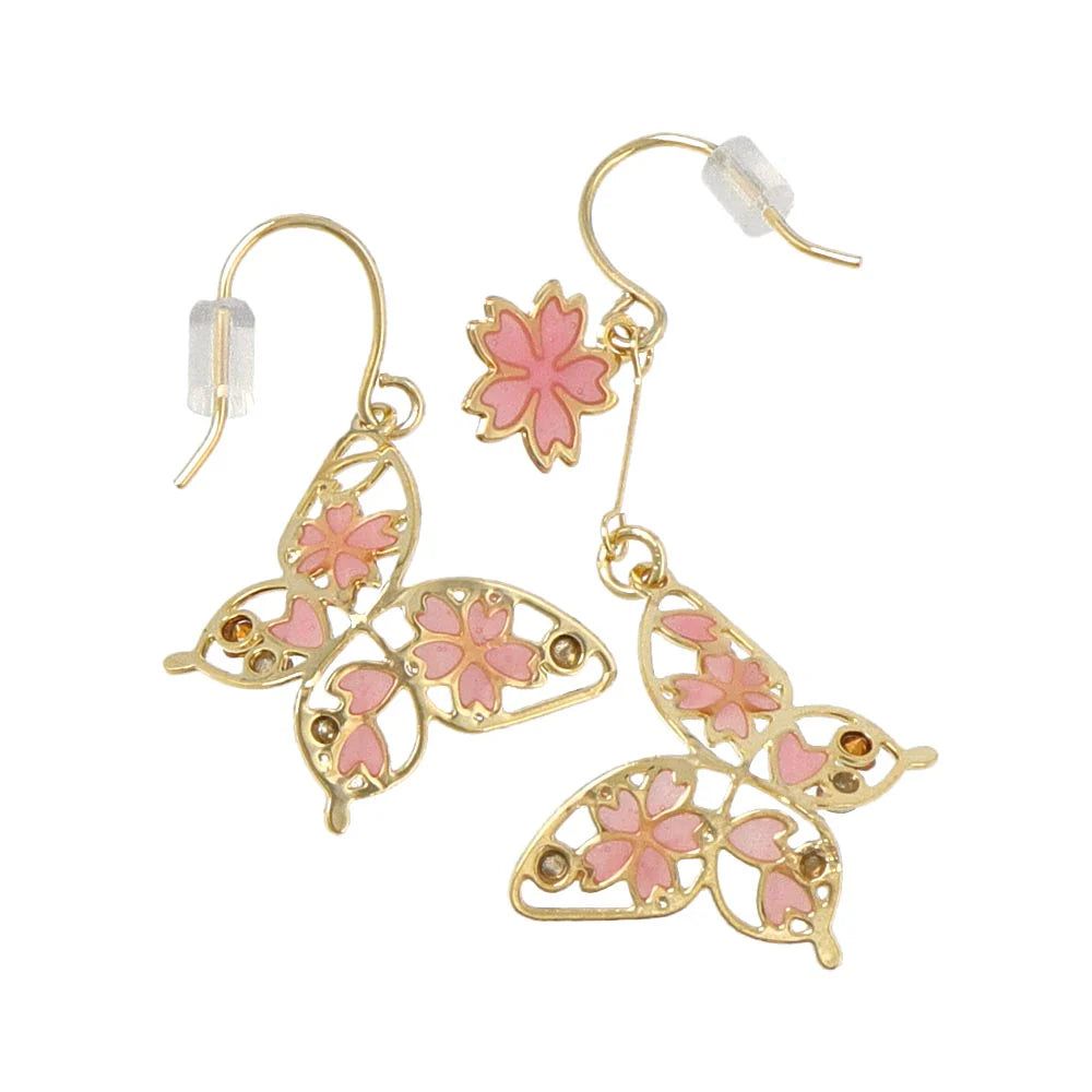 Sakura Filigree Butterfly Earrings
