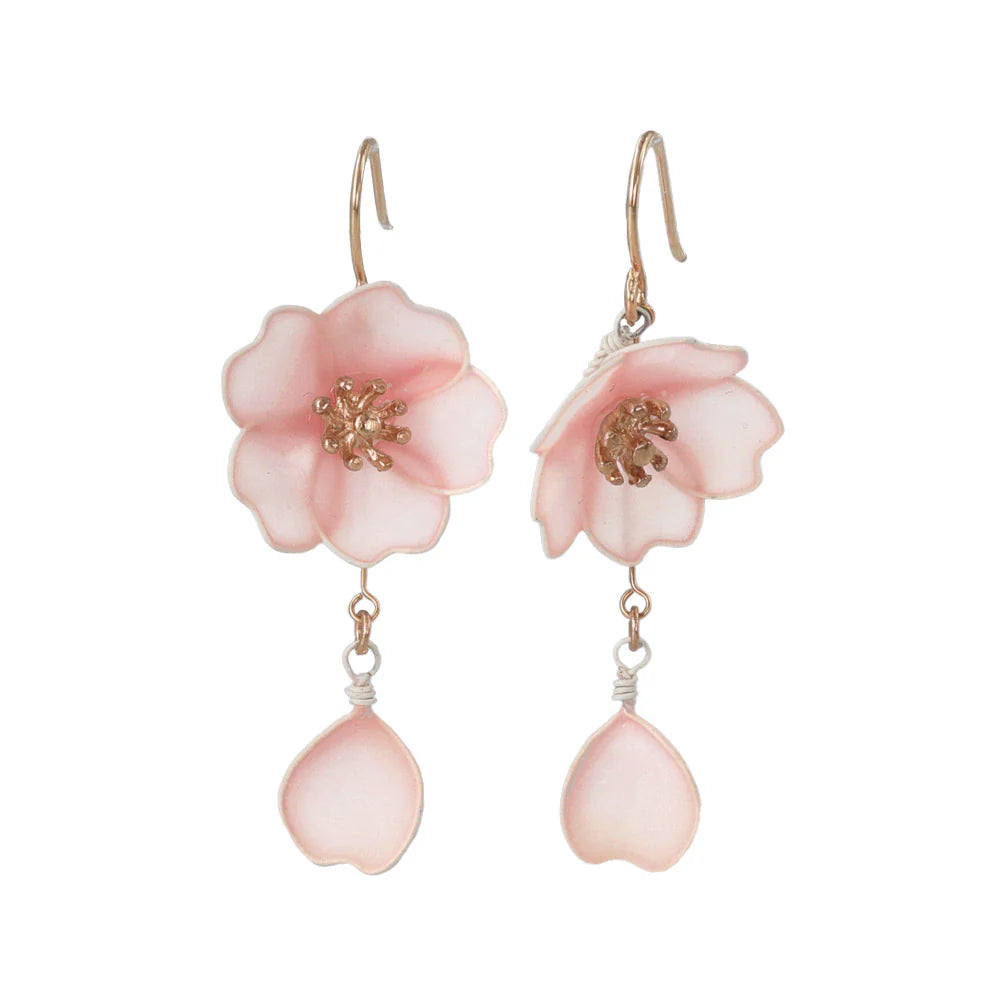 Pink Sakura Petal Drop Earrings