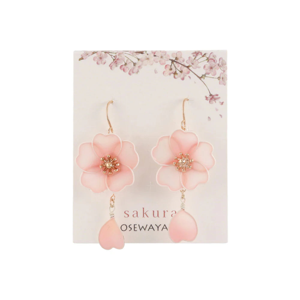 Pink Sakura Petal Drop Earrings