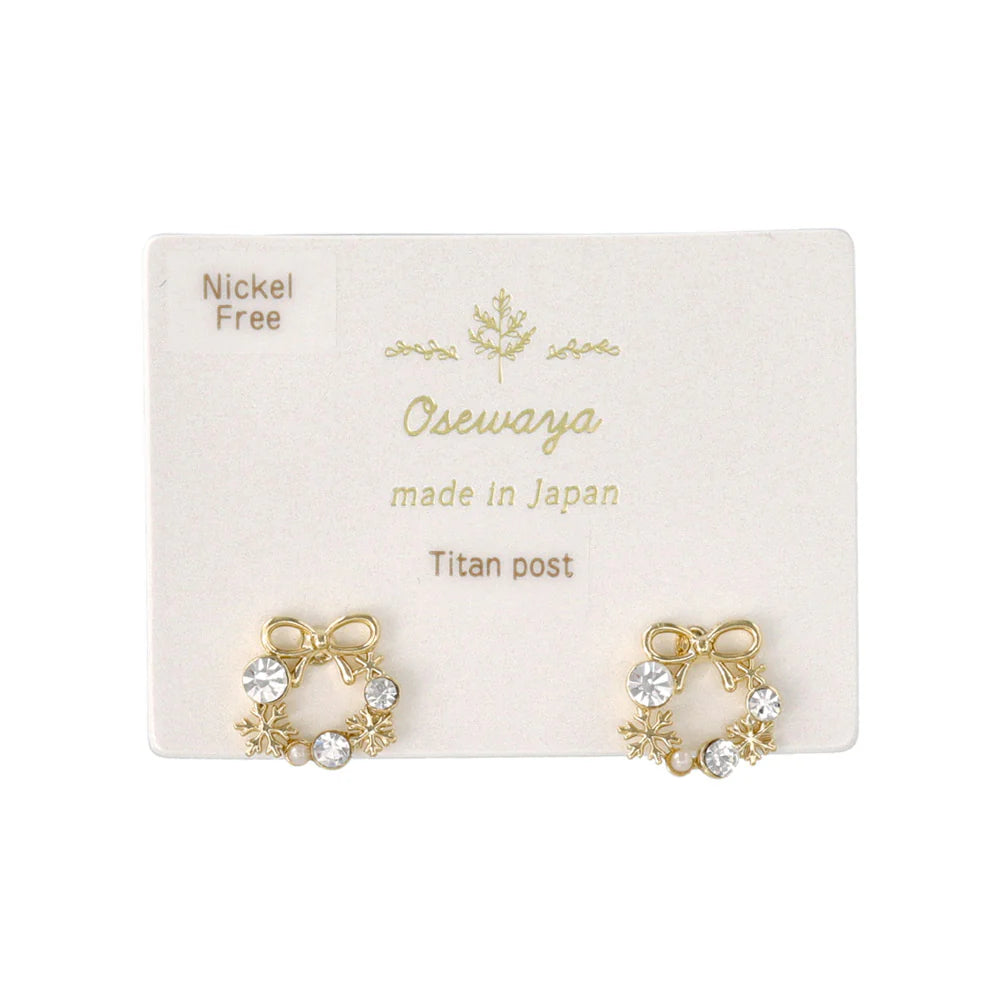 Jeweled Wreath Stud Earrings