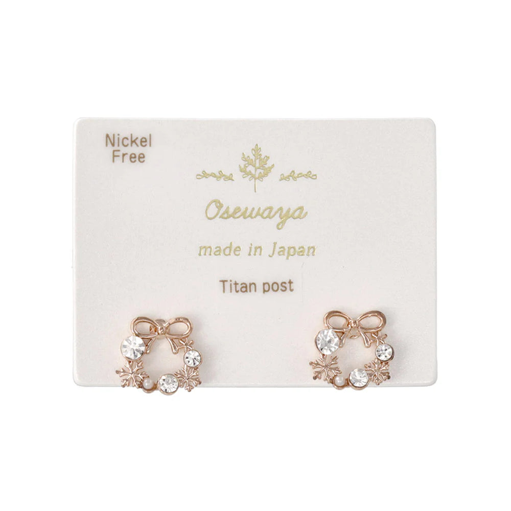 Jeweled Wreath Stud Earrings